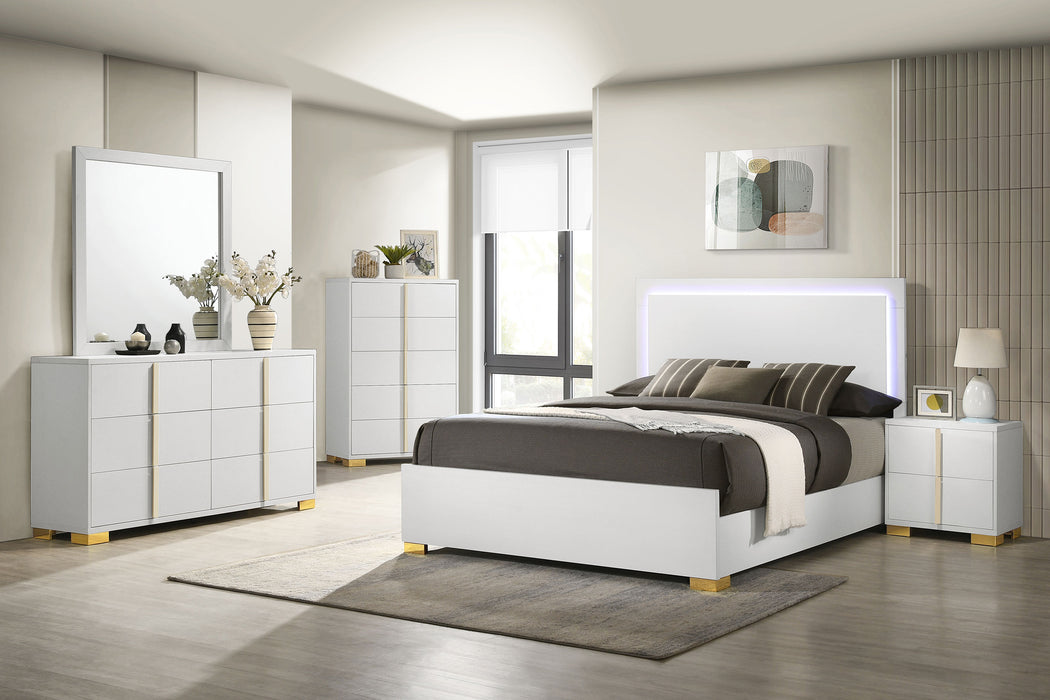 Marceline Bedroom Sets White & Black 4 & 5 Piece - Casa Morelos / Coahuila Furniture (Oklahoma City, OK)