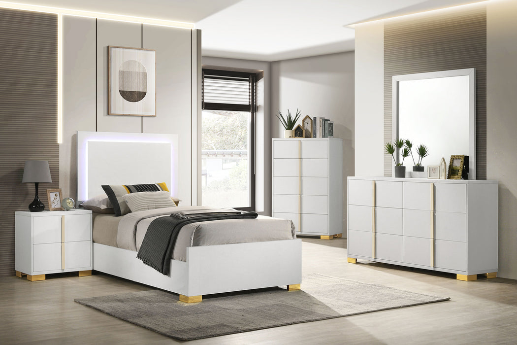 Marceline Bedroom Sets White & Black 4 & 5 Piece - Casa Morelos / Coahuila Furniture (Oklahoma City, OK)