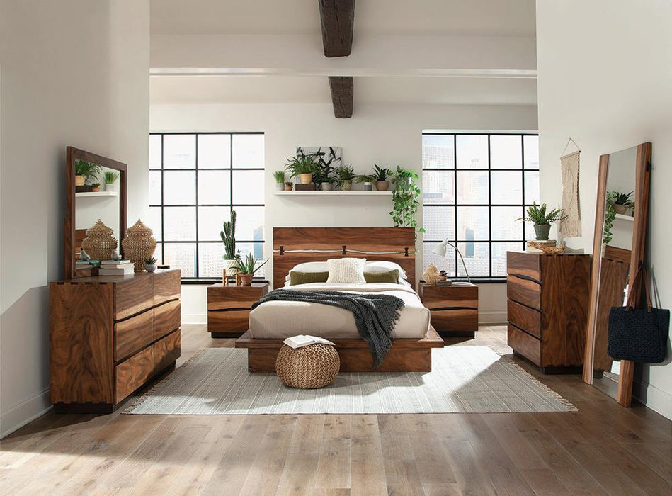 Winslow California King, E.King & Queen Bed Smokey Walnut and Coffee Bean - Casa Morelos / Coahuila Furniture (Oklahoma City, OK)