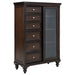 Andover 6-drawer Tempered Glass Door Chest Dark Oak - Casa Morelos / Coahuila Furniture (Oklahoma City, OK)