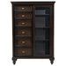 Andover 6-drawer Tempered Glass Door Chest Dark Oak - Casa Morelos / Coahuila Furniture (Oklahoma City, OK)