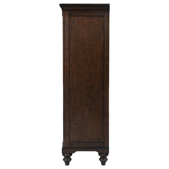 Andover 6-drawer Tempered Glass Door Chest Dark Oak - Casa Morelos / Coahuila Furniture (Oklahoma City, OK)