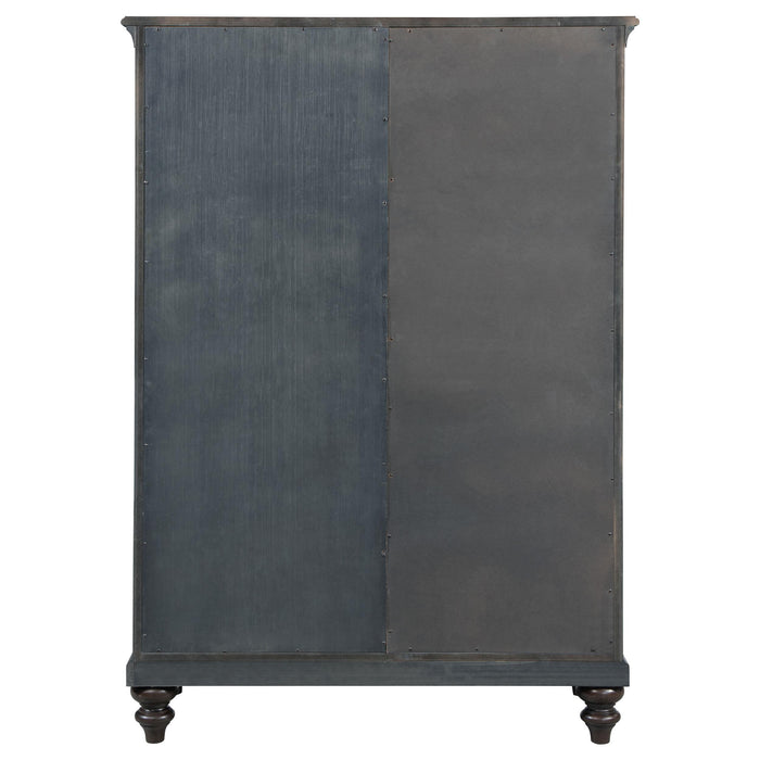 Andover 6-drawer Tempered Glass Door Chest Dark Oak - Casa Morelos / Coahuila Furniture (Oklahoma City, OK)