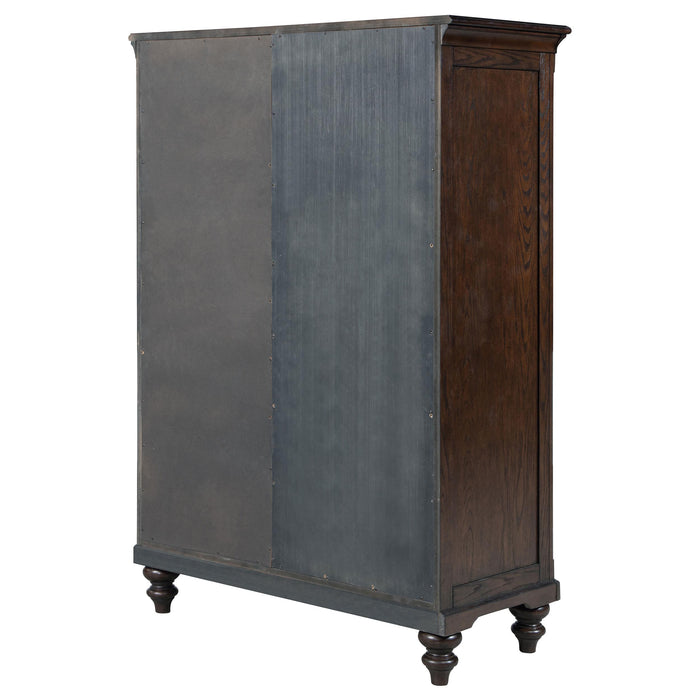 Andover 6-drawer Tempered Glass Door Chest Dark Oak - Casa Morelos / Coahuila Furniture (Oklahoma City, OK)
