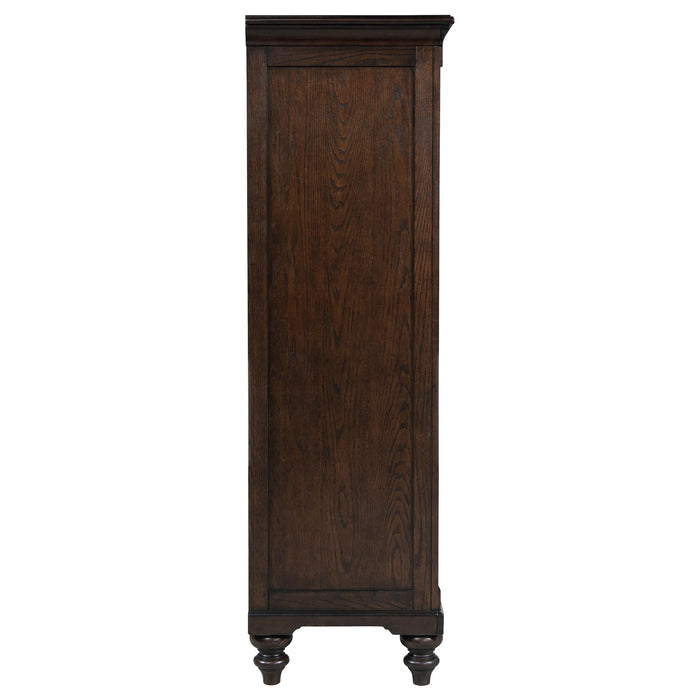 Andover 6-drawer Tempered Glass Door Chest Dark Oak - Casa Morelos / Coahuila Furniture (Oklahoma City, OK)