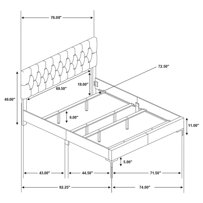 Kendall Upholstered Panel Bed - Casa Morelos / Coahuila Furniture (Oklahoma City, OK)