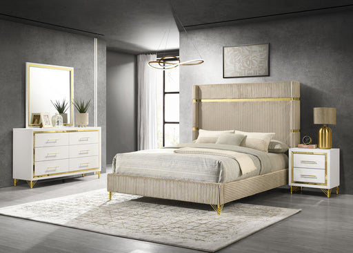 Lucia 4 & 5 Piece Bedroom Set King & Queen Beige & Grey - Casa Morelos / Coahuila Furniture (Oklahoma City, OK)