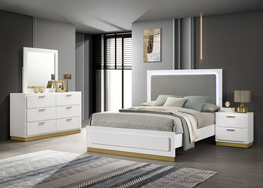 Caraway 4 Pc & Pc E.King, Cal.King, & Queen Bedroom Set Black & White - Casa Morelos / Coahuila Furniture (Oklahoma City, OK)