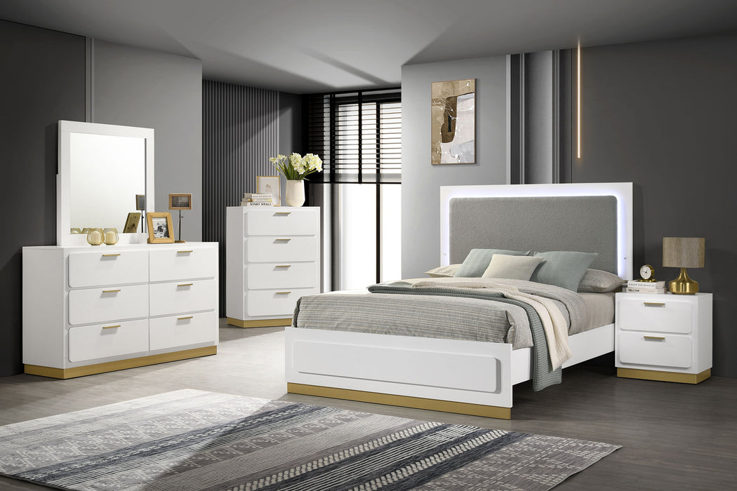 Caraway 4 Pc & Pc E.King, Cal.King, & Queen Bedroom Set Black & White - Casa Morelos / Coahuila Furniture (Oklahoma City, OK)