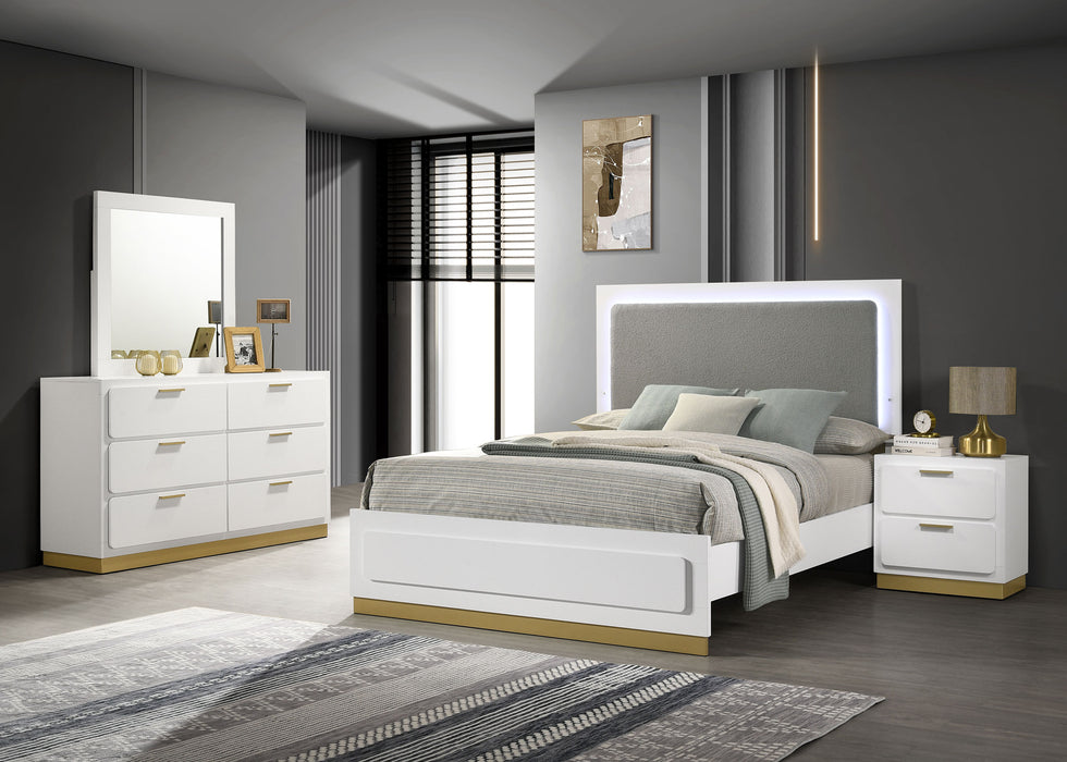 Caraway 4 Pc & Pc E.King, Cal.King, & Queen Bedroom Set Black & White - Casa Morelos / Coahuila Furniture (Oklahoma City, OK)
