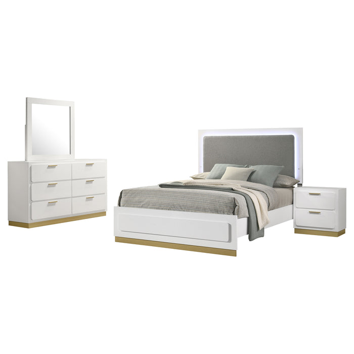 Caraway 4 Pc & Pc E.King, Cal.King, & Queen Bedroom Set Black & White - Casa Morelos / Coahuila Furniture (Oklahoma City, OK)