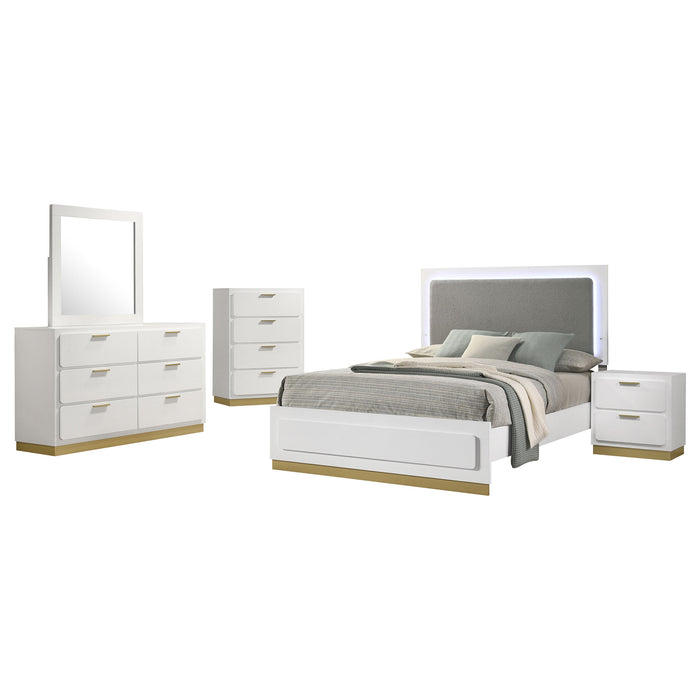 Caraway 4 Pc & Pc E.King, Cal.King, & Queen Bedroom Set Black & White - Casa Morelos / Coahuila Furniture (Oklahoma City, OK)
