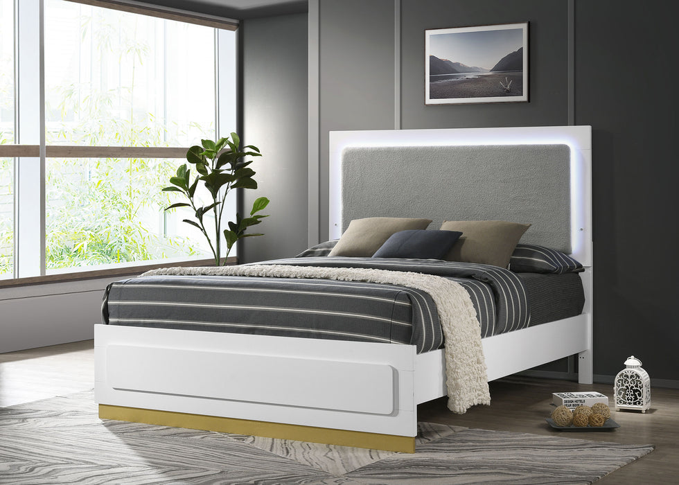 Caraway California King, E.King, & Queen Bed Black & White - Casa Morelos / Coahuila Furniture (Oklahoma City, OK)