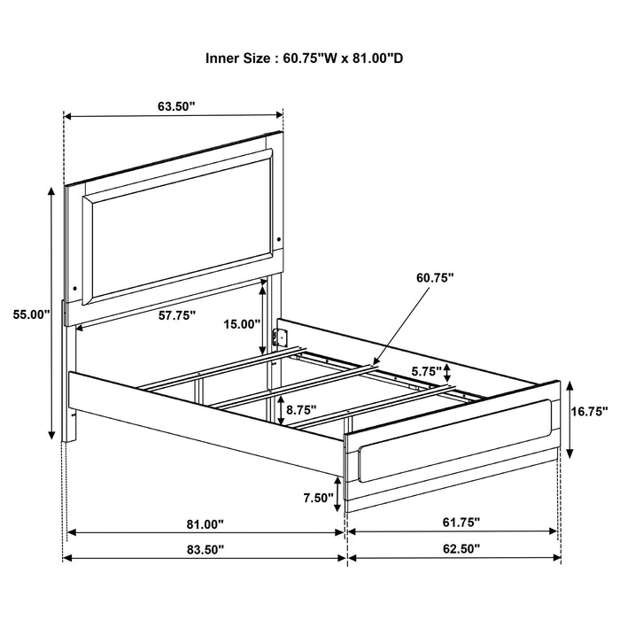 Caraway California King, E.King, & Queen Bed Black & White - Casa Morelos / Coahuila Furniture (Oklahoma City, OK)
