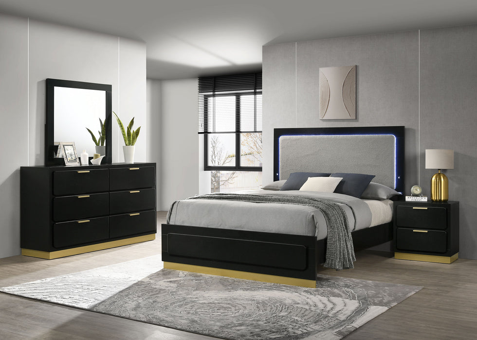 Caraway 4 Pc & Pc E.King, Cal.King, & Queen Bedroom Set Black & White - Casa Morelos / Coahuila Furniture (Oklahoma City, OK)