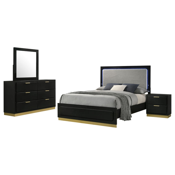 Caraway 4 Pc & Pc E.King, Cal.King, & Queen Bedroom Set Black & White - Casa Morelos / Coahuila Furniture (Oklahoma City, OK)