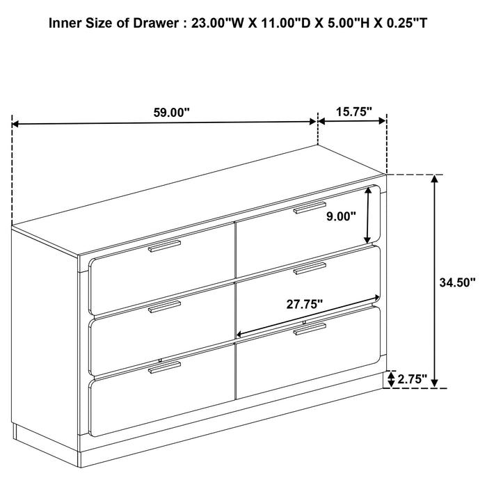 Caraway 4 Pc & Pc E.King, Cal.King, & Queen Bedroom Set Black & White - Casa Morelos / Coahuila Furniture (Oklahoma City, OK)