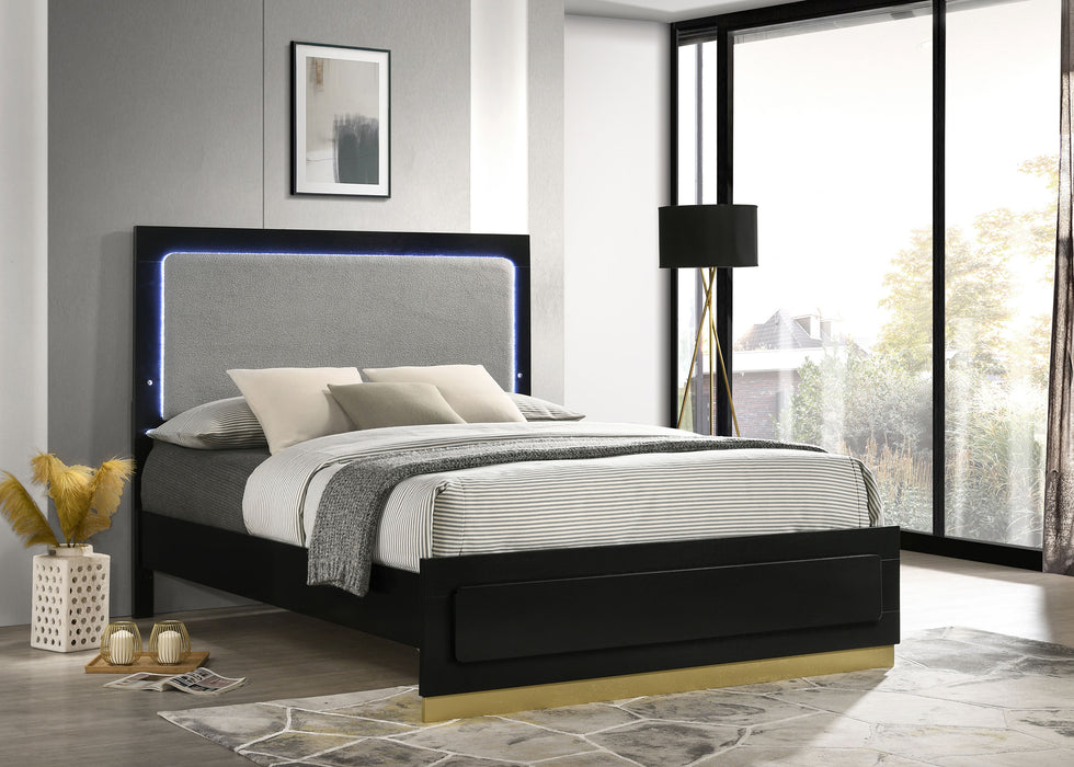 Caraway California King, E.King, & Queen Bed Black & White - Casa Morelos / Coahuila Furniture (Oklahoma City, OK)