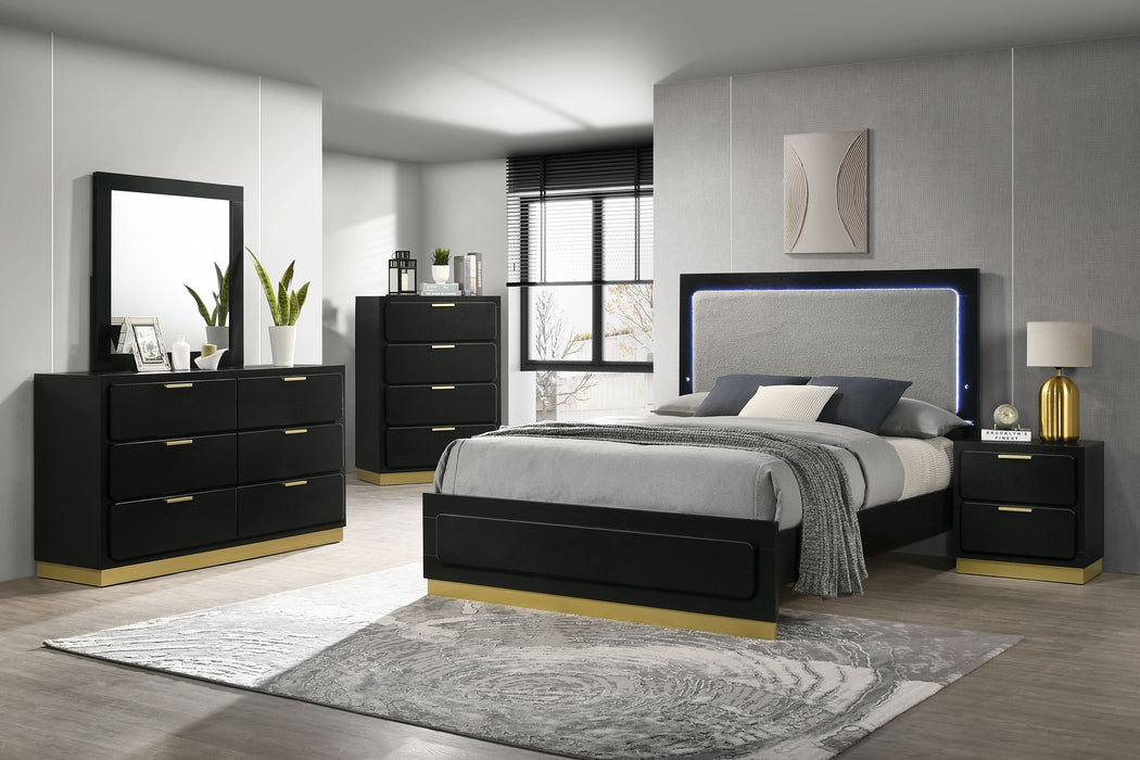 Caraway 4 Pc & Pc E.King, Cal.King, & Queen Bedroom Set Black & White - Casa Morelos / Coahuila Furniture (Oklahoma City, OK)