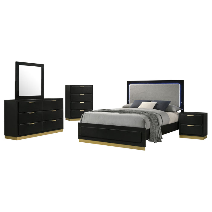 Caraway 4 Pc & Pc E.King, Cal.King, & Queen Bedroom Set Black & White - Casa Morelos / Coahuila Furniture (Oklahoma City, OK)