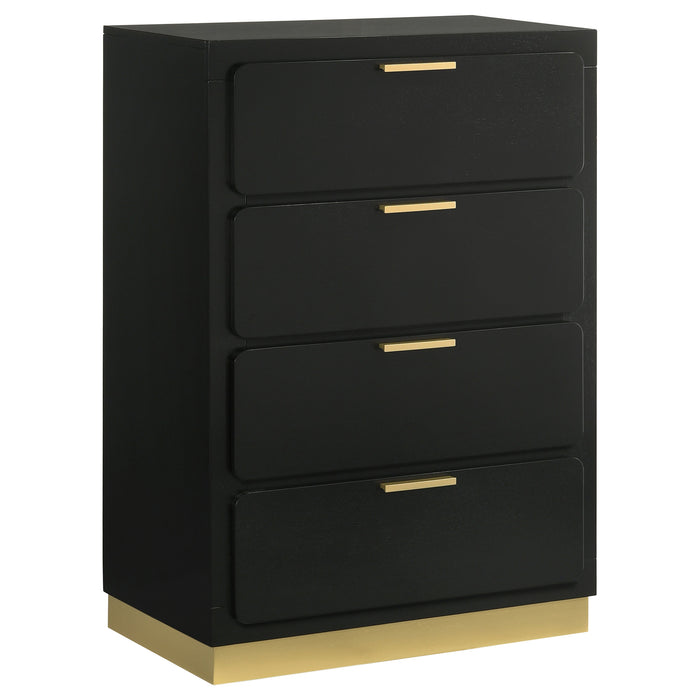 Caraway 4 Pc & Pc E.King, Cal.King, & Queen Bedroom Set Black & White - Casa Morelos / Coahuila Furniture (Oklahoma City, OK)