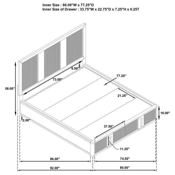 Terrace California King, E.King, & Queen Bed - Casa Morelos / Coahuila Furniture (Oklahoma City, OK)