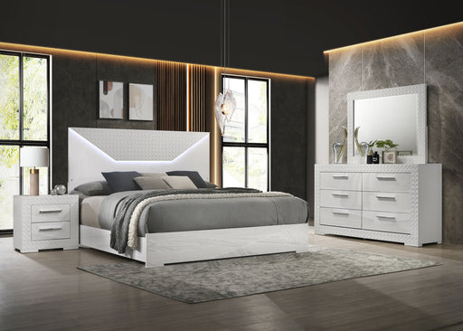 Ives 4 & 5 Piece Bedroom Set E.king & Queen White & Grey - Casa Morelos / Coahuila Furniture (Oklahoma City, OK)
