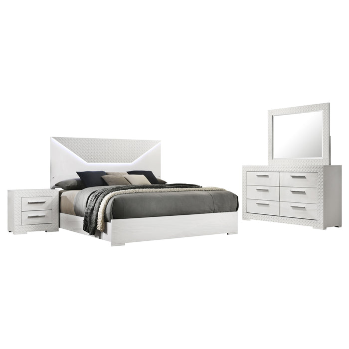 Ives 4 & 5 Piece Bedroom Set E.king & Queen White & Grey - Casa Morelos / Coahuila Furniture (Oklahoma City, OK)