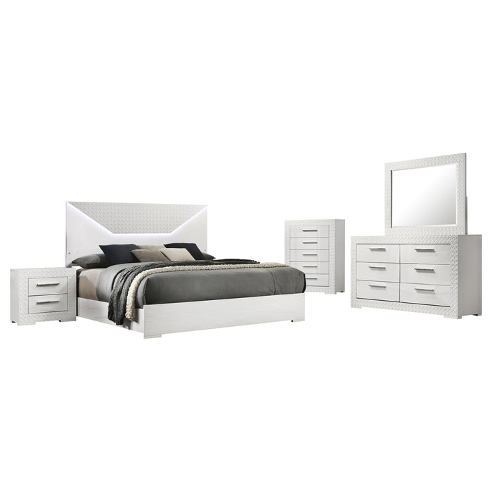 Ives 4 & 5 Piece Bedroom Set E.king & Queen White & Grey - Casa Morelos / Coahuila Furniture (Oklahoma City, OK)