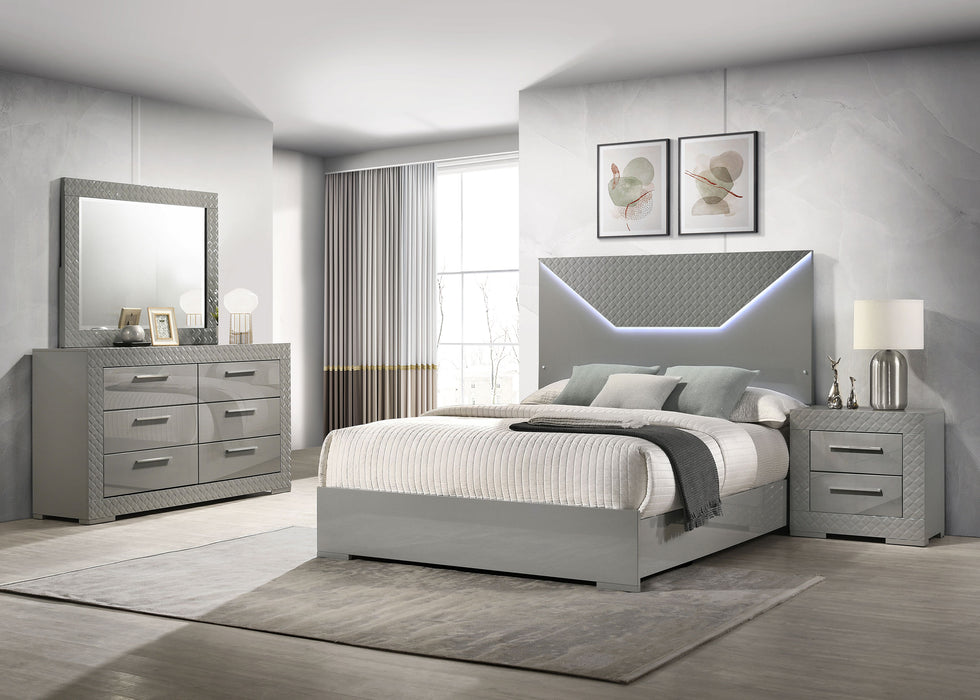 Ives 4 & 5 Piece Bedroom Set E.king & Queen White & Grey - Casa Morelos / Coahuila Furniture (Oklahoma City, OK)