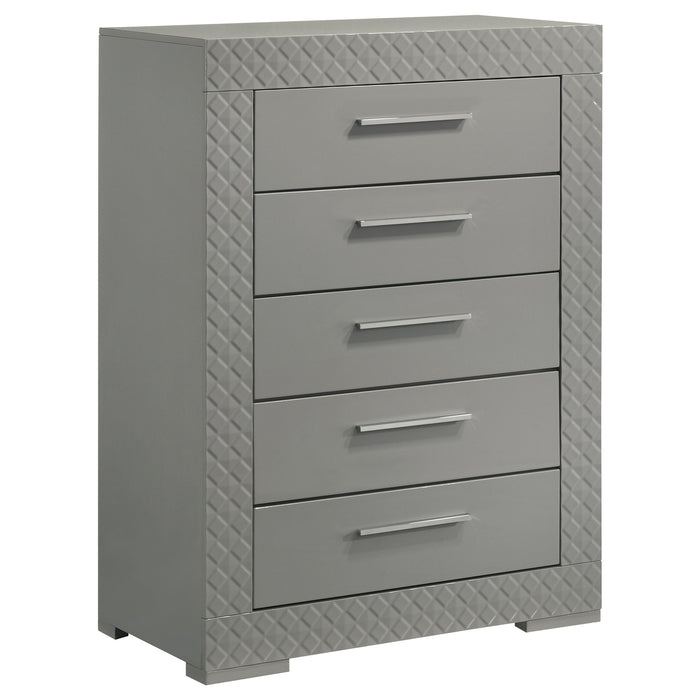 Ives 4 & 5 Piece Bedroom Set E.king & Queen White & Grey - Casa Morelos / Coahuila Furniture (Oklahoma City, OK)