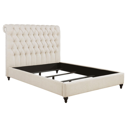 Devon Tufted Upholstered California King, Eastren King, & Queen Bed Beige - Casa Morelos / Coahuila Furniture (Oklahoma City, OK)