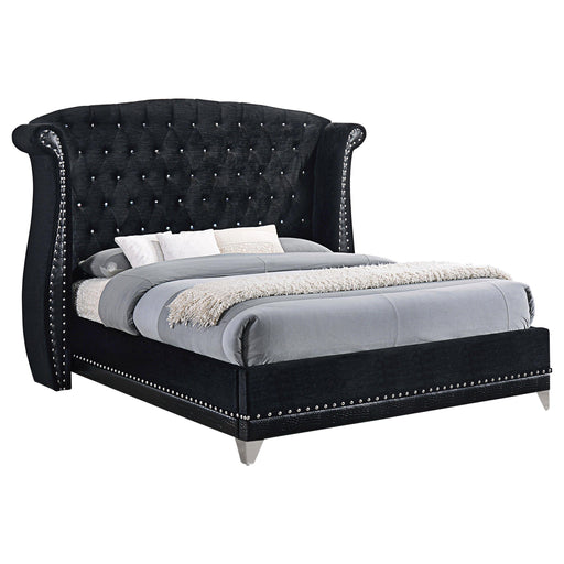 Barzini California King, E.King, & Queen Tufted Upholstered Bed Black - Casa Morelos / Coahuila Furniture (Oklahoma City, OK)