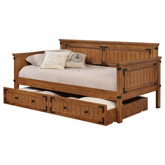 Oakdale Wood Twin Daybed with Trundle Rustic Honey - Casa Morelos / Coahuila Furniture (Oklahoma City, OK)