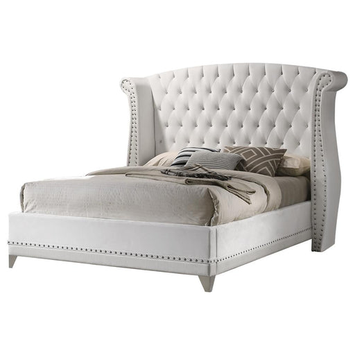Barzini California King, Eking, & Queen Wingback Tufted Bed White - Casa Morelos / Coahuila Furniture (Oklahoma City, OK)