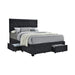 Soledad Eastern King, Full, & Queen 4-drawer Button Tufted Storage Bed Black & White - Casa Morelos / Coahuila Furniture (Oklahoma City, OK)