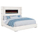 Tisdall 67-inch Upholstered Fireplace Bed Cream - Casa Morelos / Coahuila Furniture (Oklahoma City, OK)