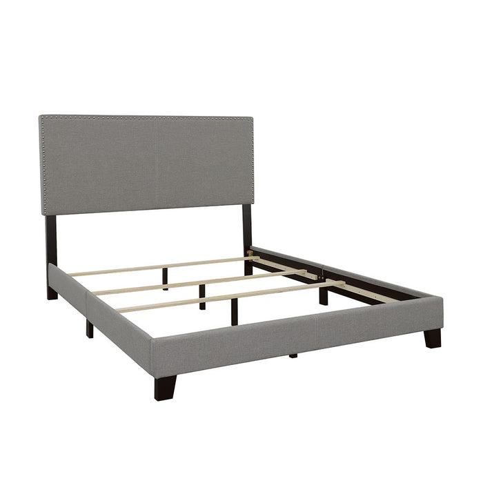 Boyd California King, King, & Queen Upholstered Bed with Nailhead Trim Charcoal & Grey - Casa Morelos / Coahuila Furniture (Oklahoma City, OK)