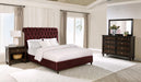 Devon Bedroom Set Wine Red and Dark Oak - Casa Morelos / Coahuila Furniture (Oklahoma City, OK)