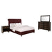 Devon Bedroom Set Wine Red and Dark Oak - Casa Morelos / Coahuila Furniture (Oklahoma City, OK)