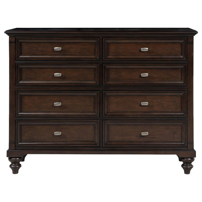 Devon Bedroom Set Wine Red and Dark Oak - Casa Morelos / Coahuila Furniture (Oklahoma City, OK)