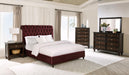 Devon Bedroom Set Wine Red and Dark Oak - Casa Morelos / Coahuila Furniture (Oklahoma City, OK)