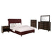Devon Bedroom Set Wine Red and Dark Oak - Casa Morelos / Coahuila Furniture (Oklahoma City, OK)