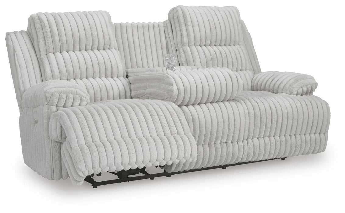 Rhines Falls Power Reclining Sofa with Drop Down Table - Casa Morelos / Coahuila Furniture (Oklahoma City, OK)