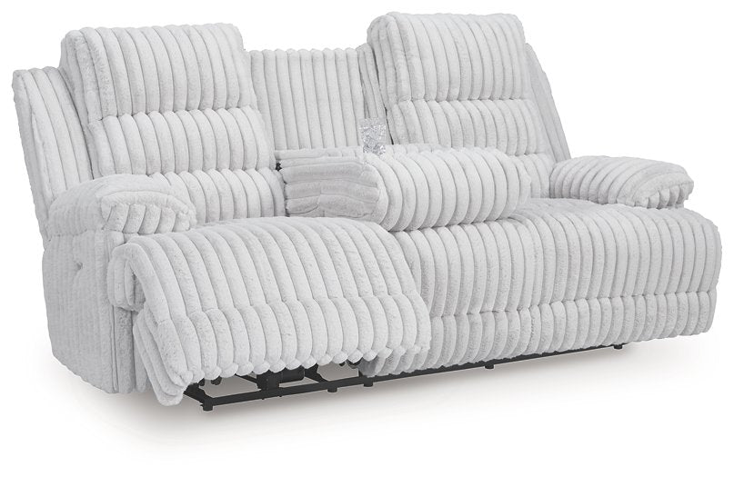 Rhines Falls Power Reclining Sofa with Drop Down Table - Casa Morelos / Coahuila Furniture (Oklahoma City, OK)