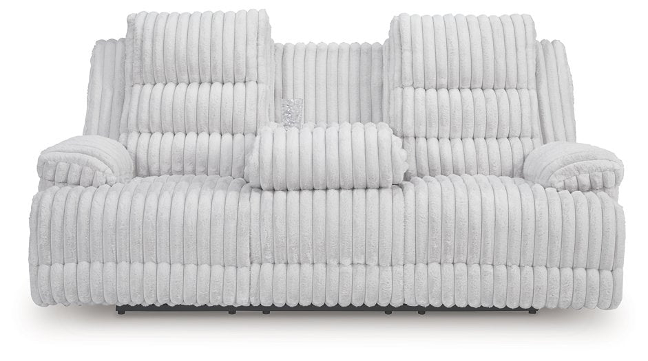 Rhines Falls Power Reclining Sofa with Drop Down Table - Casa Morelos / Coahuila Furniture (Oklahoma City, OK)