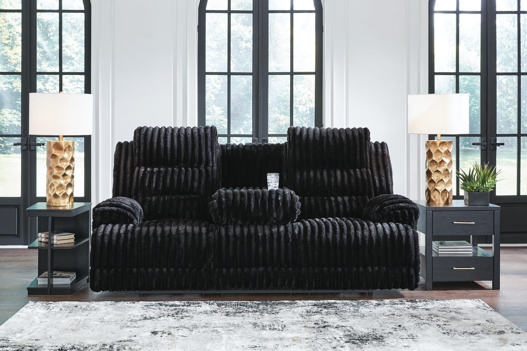 Rhine Falls Power Reclining Sofa with Drop Down Table - Casa Morelos / Coahuila Furniture (Oklahoma City, OK)