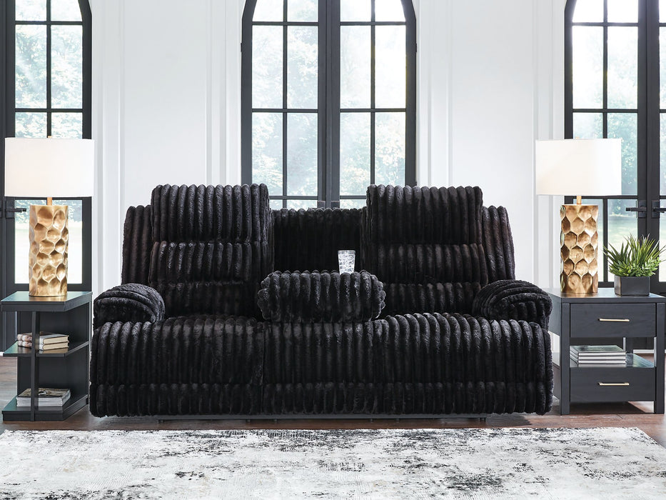 Rhine Falls Power Reclining Sofa with Drop Down Table - Casa Morelos / Coahuila Furniture (Oklahoma City, OK)