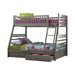 Ashton Twin Over Full 2-drawer Bunk Bed Cappuccino, White, Navy, Honey, & Brown - Casa Morelos / Coahuila Furniture (Oklahoma City, OK)