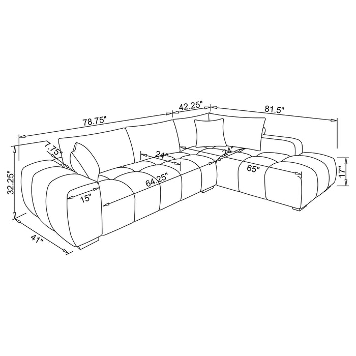 Camacho Stationary Sectionals Upholstered - Casa Morelos / Coahuila Furniture (Oklahoma City, OK)